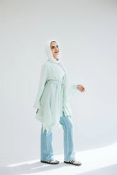 Sunny asymmetrical kimono in mint